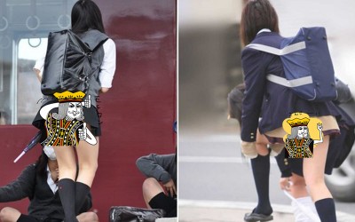 裙子超短日本女高校生超敢  不管多冷就是要穿齊逼超短裙，內褲曝光只是日常  網友：想移民