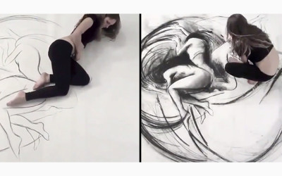 女藝術家以「身體畫出」動態美  紙上畫作栩栩如生...震撼視覺神經
