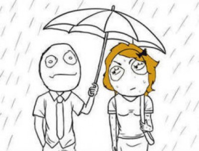 下雨天男子紳士的幫女士撐傘，被拒絕之後才發現一個天大的秘密