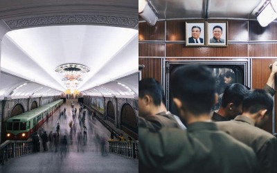 猶如飢餓遊戲的場景．．．深度探訪「世上最深的北韓地鐵」  車廂隨處可見「金正日」超神秘照片曝光