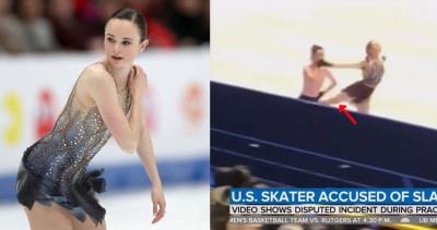 天使面孔蛇蠍心？美國甜美滑冰女選手被指控「故意用冰刀劃傷對手」影片曝光備受爭議！