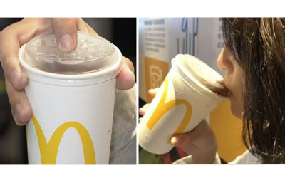 麥當勞紅黃塑膠吸管走入歷史，「新杯蓋曝光」網友突破盲點：這樣真的有比較環保？